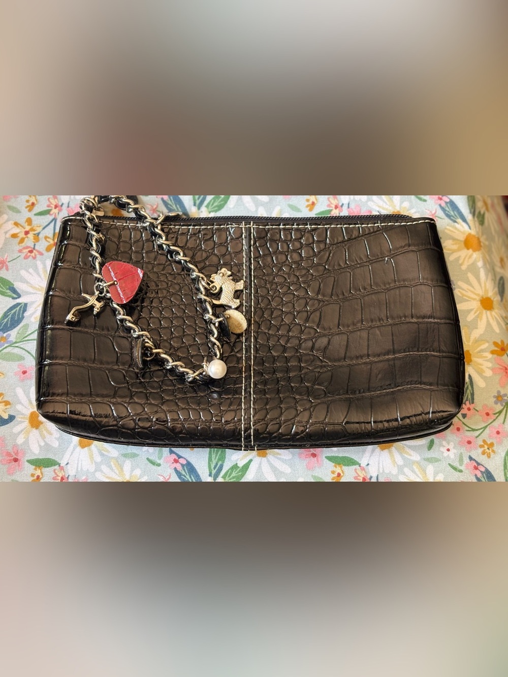 Liz Claiborne pebbled leather wristlet
